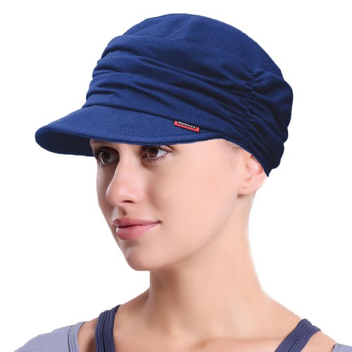 Epsoco Soft Chemo Headwear for Women Baseball Cap for Hair Loss Cancer Hat Navy