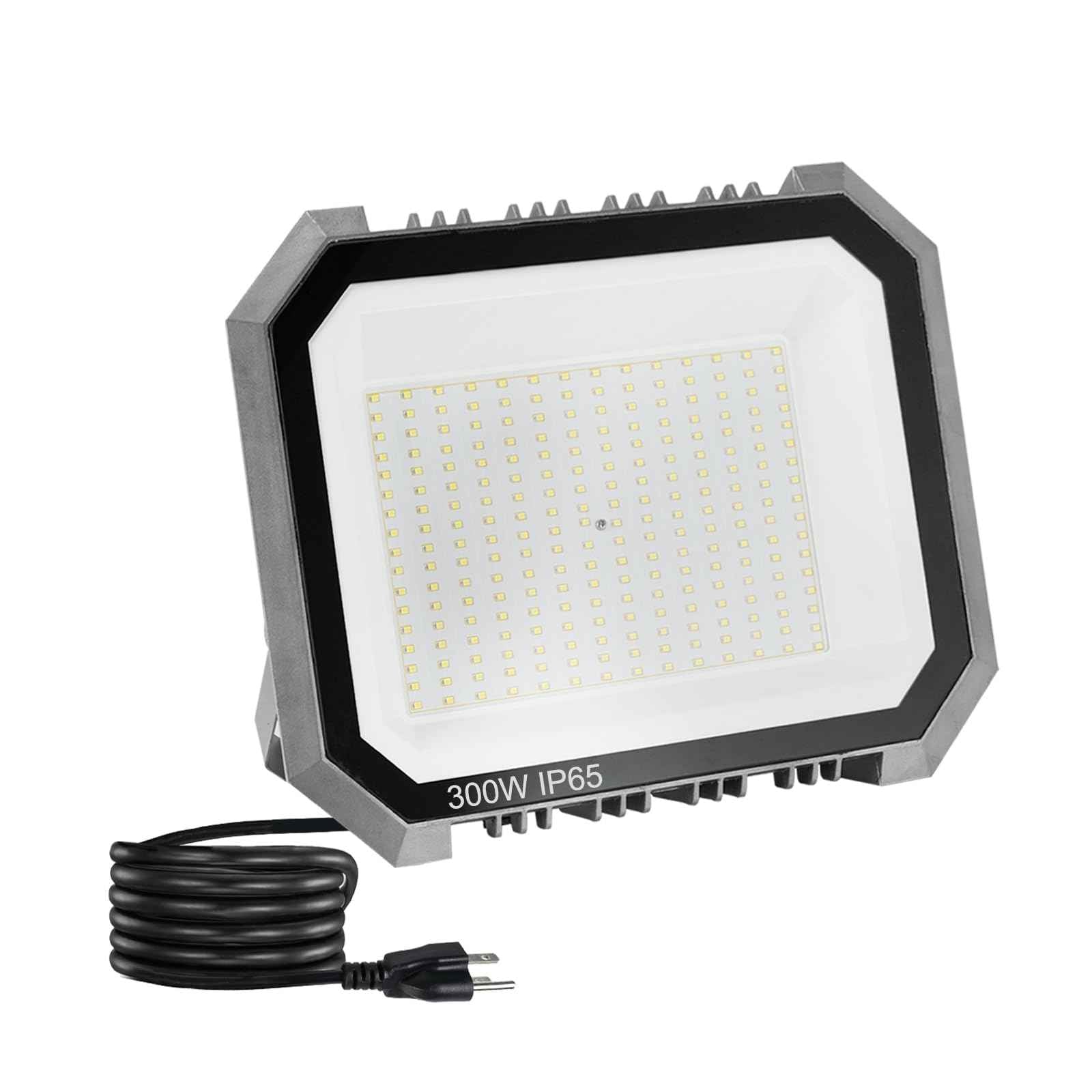 Leddictive 1 Pack LED Flood Lights Outdoor, 300W 30000LM Super Bright Floodlight Outside Work Light with 5.9FT Plug, IP65 Waterproof 6000K Outdoor LED Flood Light for Garage, Yard, Lawn, Garden