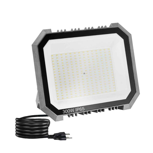 Leddictive 1 Pack LED Flood Lights Outdoor, 300W 30000LM Super Bright Floodlight Outside Work Light with 5.9FT Plug, IP65 Waterproof 6000K Outdoor LED Flood Light for Garage, Yard, Lawn, Garden