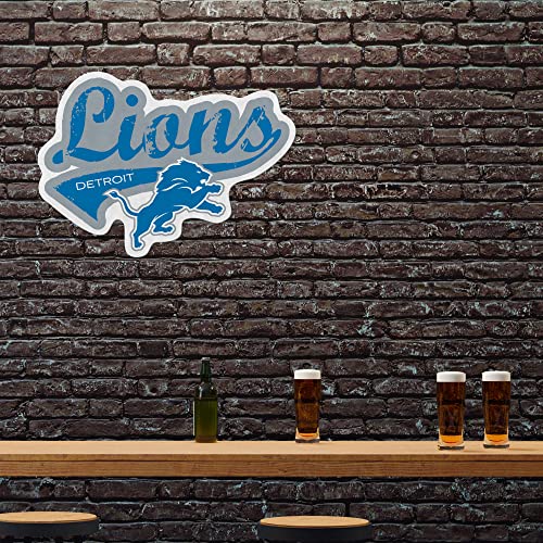 Detroit Lions 18x18 Inch Distressed Felt Wall Pennant - Sports Decor