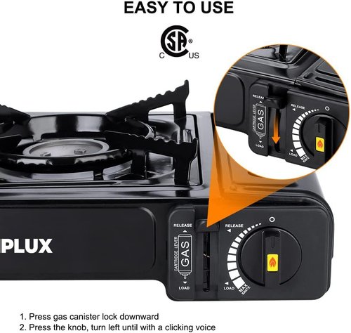 Camplux Dual Fuel Portable Camping Stove - Propane & Butane with Carrying Case | CSA Certified