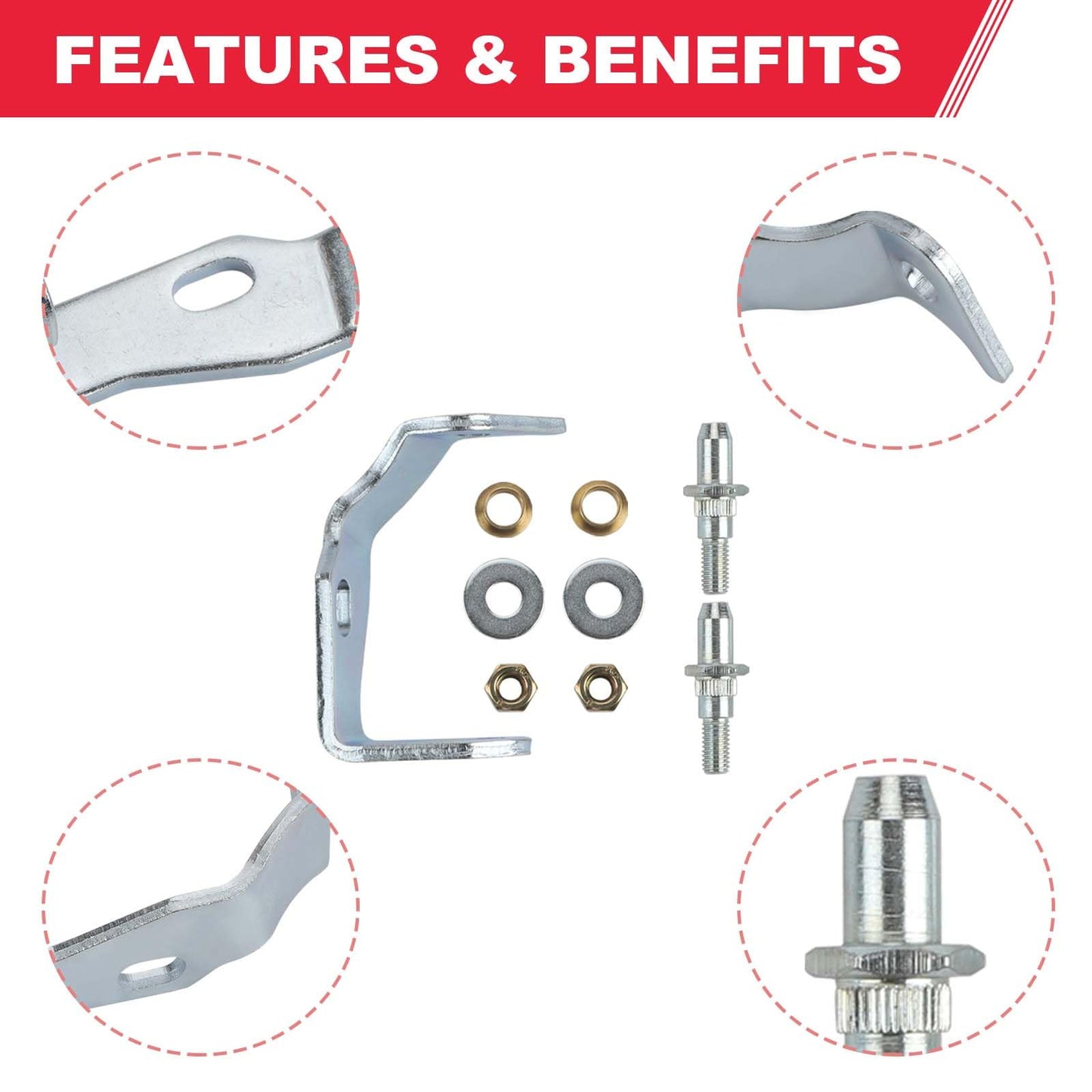 38456 Front LH Driver Side Door Hinge Pin and Bushing Kit Fits for Chevy Silverado GMC Sierra Yukon Cadillac Replaces# 6038456 89025539