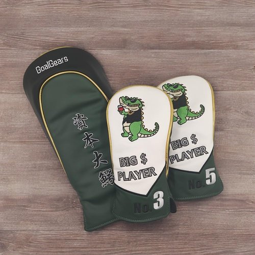 Golf Head Covers Fairway Wood #3 Cartoon Embroidery Luxurious Waterproof and wear-Resistant Silicone Leather Durable Club Covers