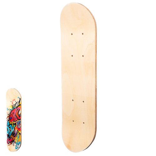 SUPVOX Blank Skateboard Deck, 7-ply Maple Wood DIY Unfinished Board 16. 9 Inch Long, Double-Sided Blank Surface for Painting, Graffiti Art and Kids Creative Projects