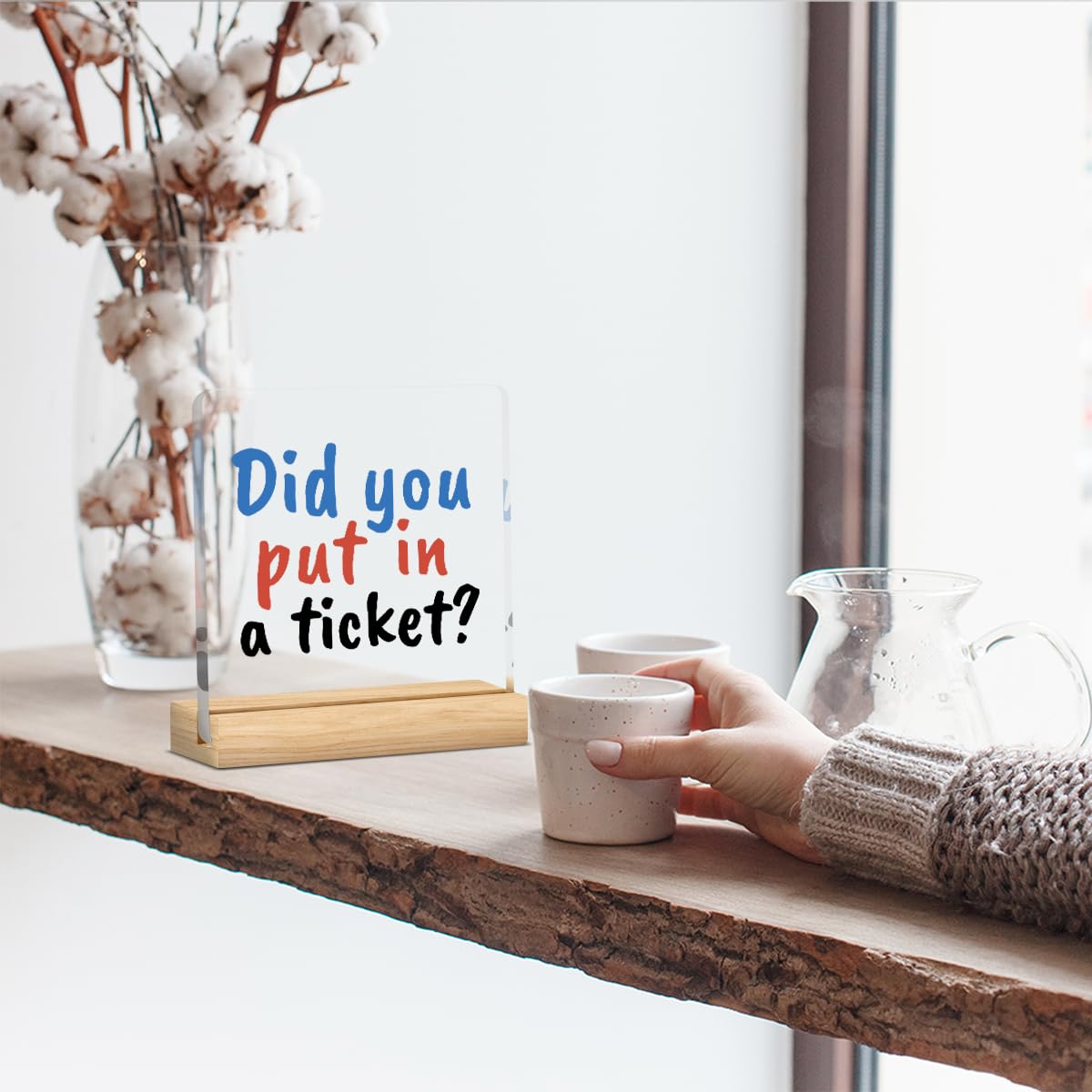 Did You Put In A Ticket Sign, Funny Office Decor Gag Gift Work Friend Gift Humorous Office Desk Decor for IT Team Technical Staff Manager Acrylic Sign