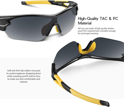 BEACOOL Polarized Sports Sunglasses - Versatile TAC Glasses for Men, Women & Youth | Ideal for Baseball, Cycling, Running & More