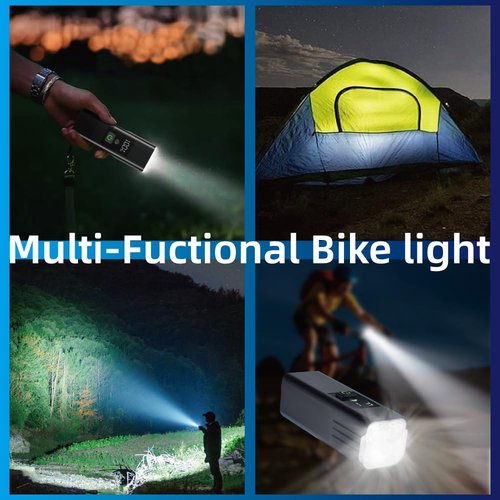 HITASTAR USB Rechargeable 1800 Lumens Bike Light,4000mAh Battery with Power Bank Function,5 Light Modes Waterproof Bicycle Lights for Road, Mountain, Cycling