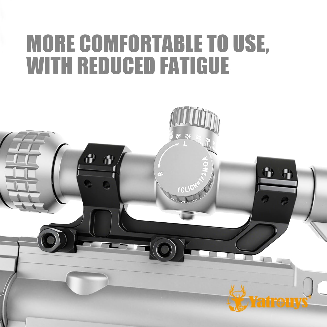 Yatrouys 30mm Cantilever Scope Mount, Offset Dual Ring One-Piece Lightweight 1.5 inch Center Height Scope Rings Mounts