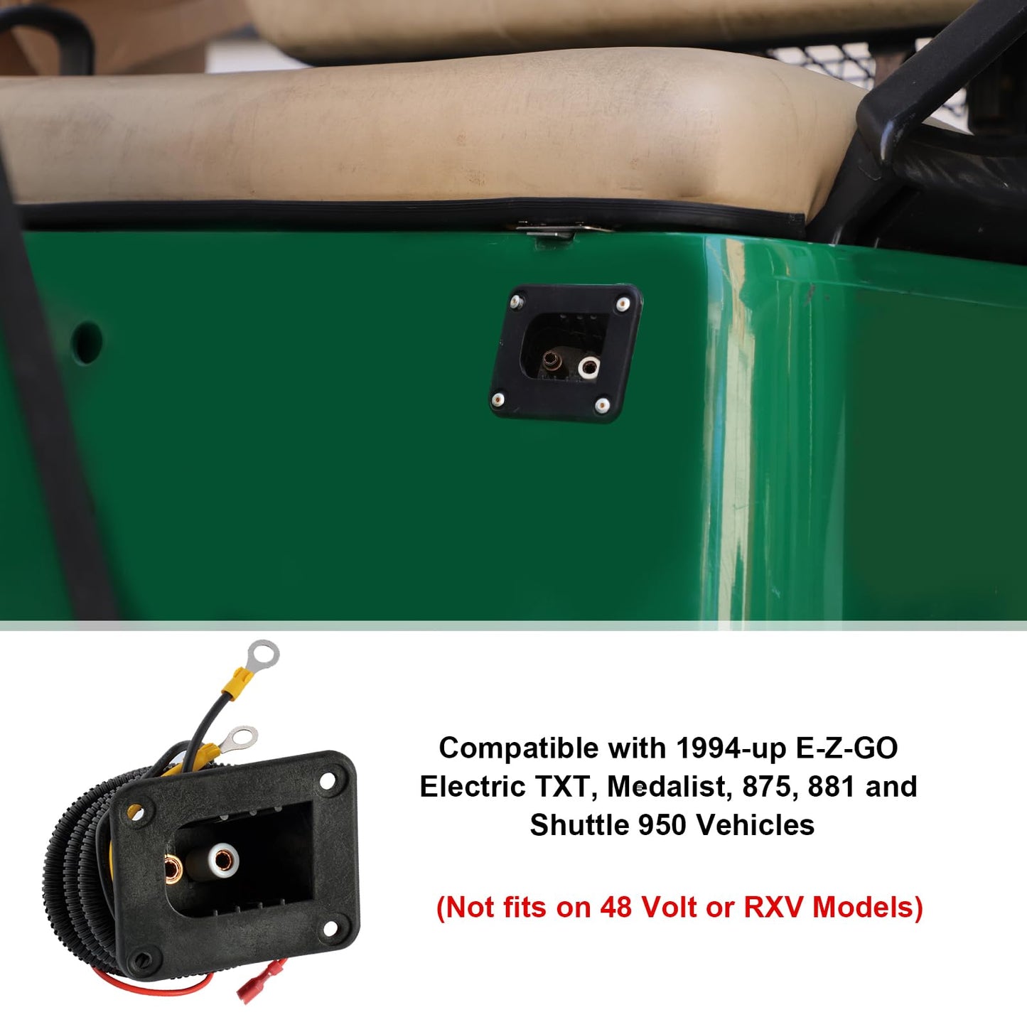 Roykaw Golf Cart Powerwise Charger Receptacle with Harness & Reed Switch Compatible with EZGO TXT/Medalist/Workhorse 36V Golf Cart Models Replaces OEM # 73051G29, 73063-G01