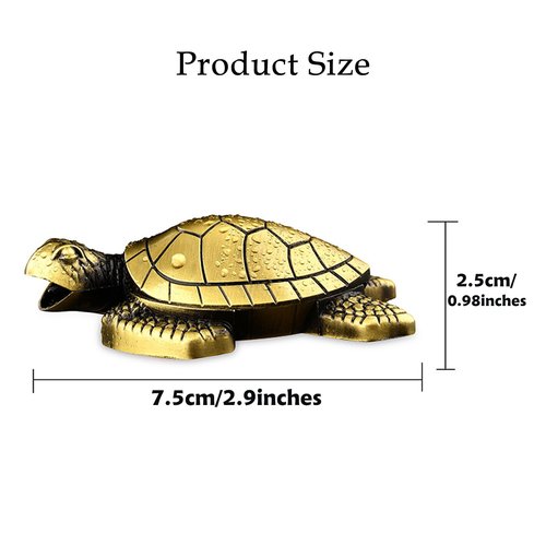 Turtle Torch Lighter - Soft Flame, Refillable Butane Adjustable Flame Lighter, Cute Tortoise Design, Unique Decorative Piece, for Men & Women(Gas Not Included)-Bronze