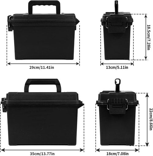GUGULUZA Plastic Ammo Cans - 2-Pack Lockable Waterproof Storage Containers for Hunting Gear | Stackable Design