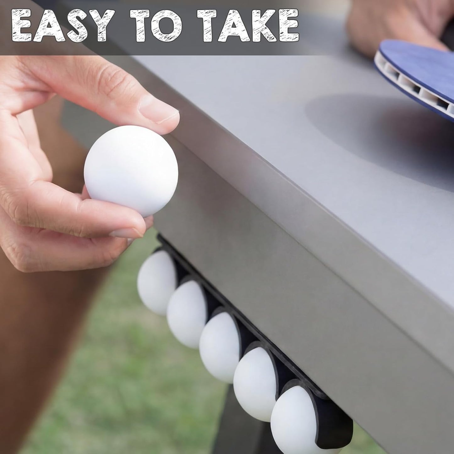 Outus Table Tennis Ball Holder - Self-Adhesive Under-Table Storage Rack for 40mm+ Balls | 2-Pack