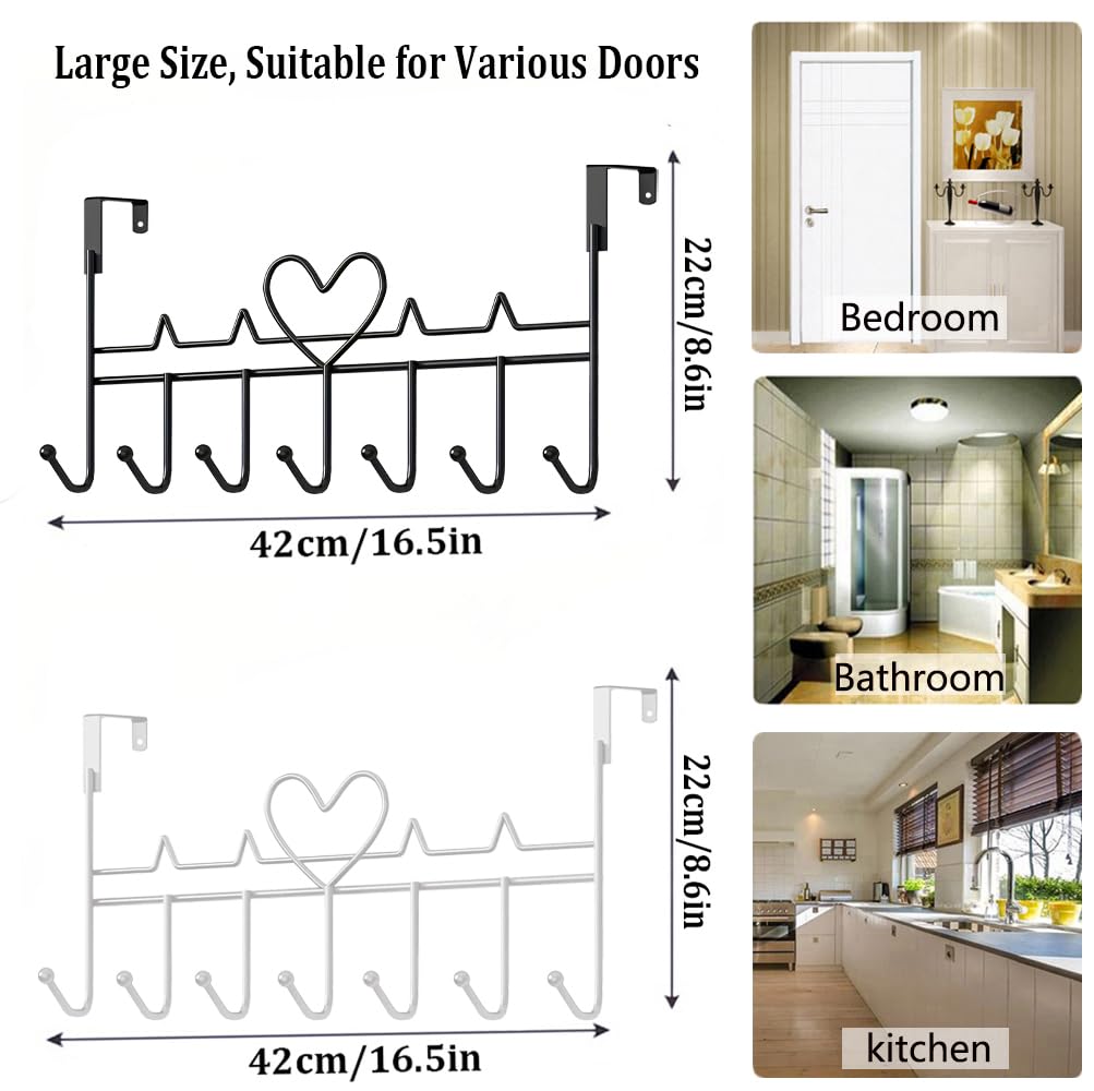 Over The Door Hook, Over Door Hanger for Coat, Towel, Bag, Robe (1 Pack, White)
