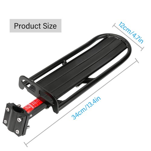 Rear Bike Rack, BicycleStore Bicycle Luggage Cargo Touring Seat Post Racks Cycling Accessories Equipment Quick Release Adjustable Aluminum Alloy Mountain Road Bicycles Carrier Mount 20lbs Capacity