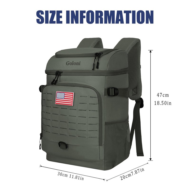 Cooler Backpack, 30 Can Backpack Cooler 4-Sided Cold Retention Technology, Lightweight & Hands-Free for Beach, Camping, Hiking, and Tailgating