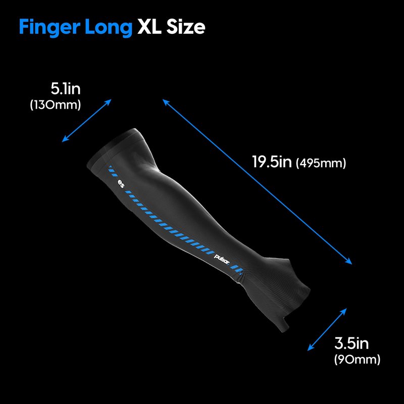 PULSAR eS Gaming Arm Sleeve for Esports Gaming Compression Sleeve, Finger Long Large Black