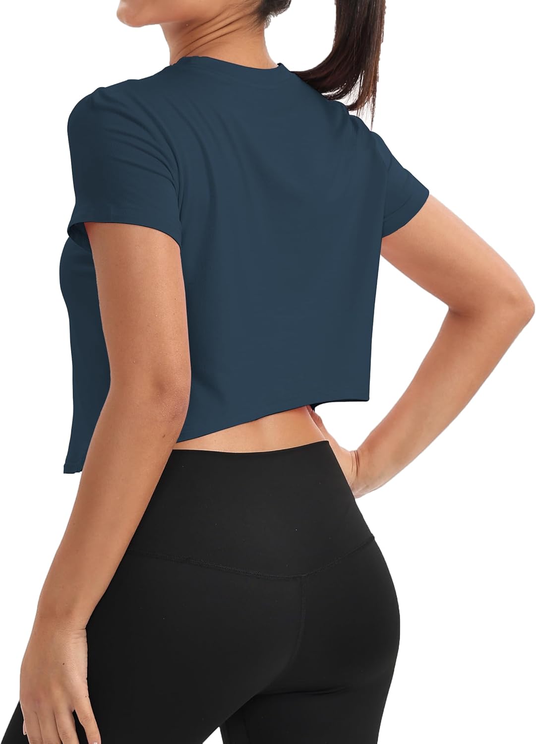 Mippo Workout Tops for Women - Short Sleeve Yoga Shirts | Athletic Gym Running Crop Top, Loose Fit