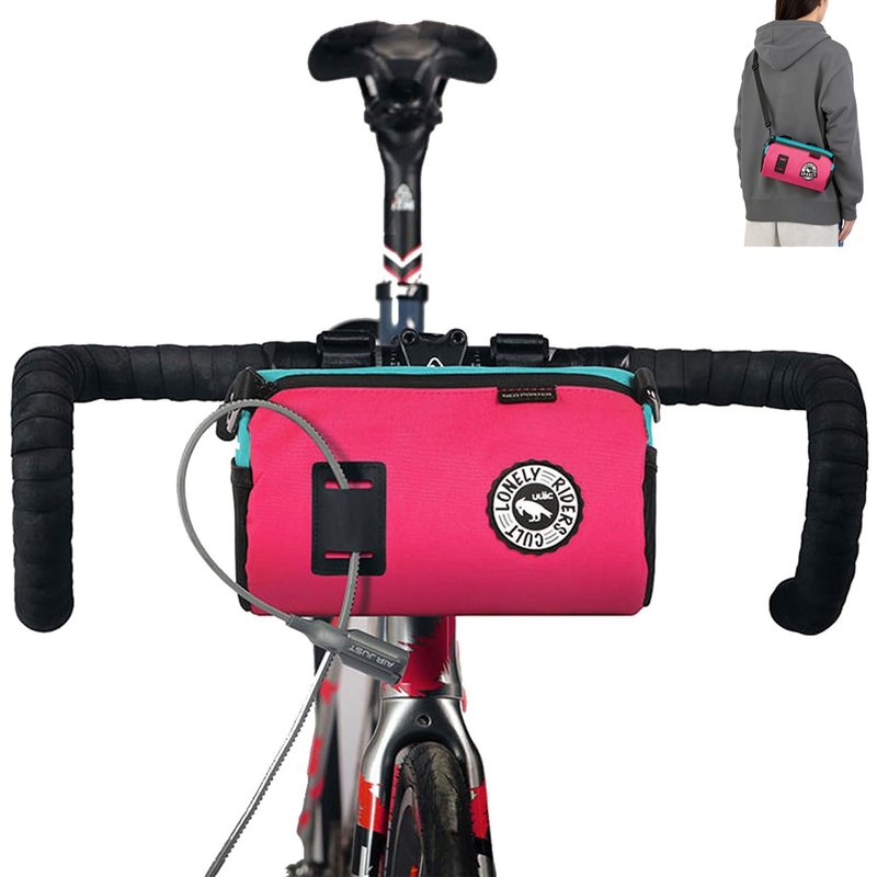 YSUJUAN Bike Handlebar Bag Waterproof Bicycle Front Bag with Shoulder Strap, Handlebar Bags for Bicycles, Bike Pouch Frame Rack Bag, Cycling Storage Accessories(Watermelon red, 1.5 L)