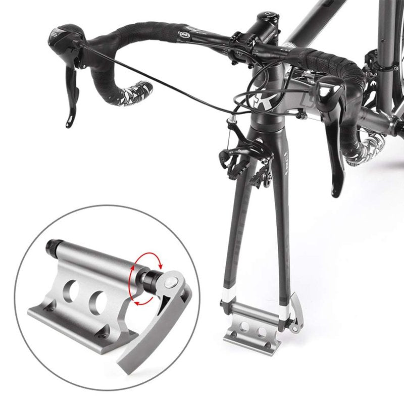 CXOYLL Bike Block Fork Mount w/Quick-Release Lever, Aluminum Alloy Bicycle Front Fork Fixed Clip Luggage Rack for Truck Bed/Trailer/Van, Vertical or Horizontal Mounted (Silver)