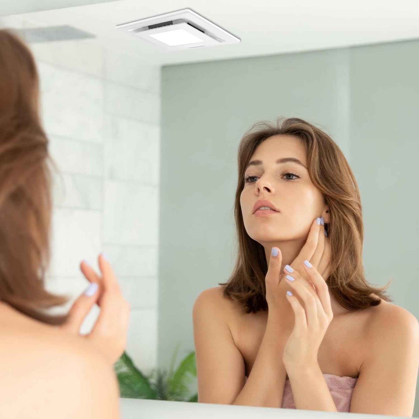 9.8" Bathroom Exhaust Fan with LED Light - 120 CFM Quiet Ceiling Ventilator, Easy Install