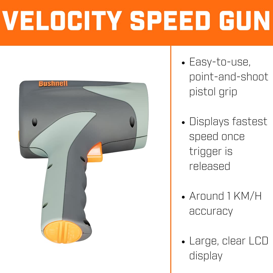 Bushnell Velocity Speed Gun - Accurate Handheld Radar for Sports,Racing,and Traffic Monitoring,Measures Up to 200 MPH with Clear LCD Display,(Pack of 6)