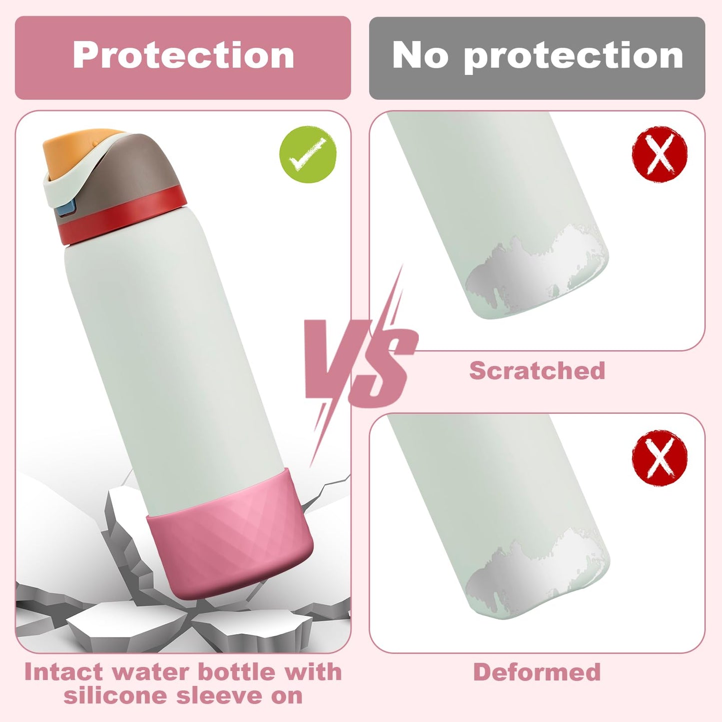 Silicone Boot for Owala Water Bottle 32 oz, Anti-Slip Protective Sleeve for FreeSip/Twist/Flip Stainless Steel Water Bottles Accessories