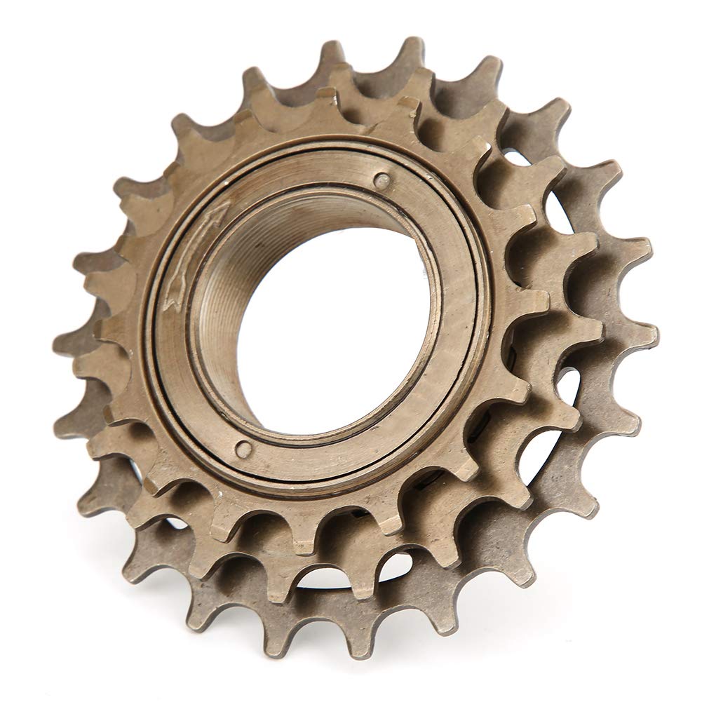 Tomotato Bicycle Freewheel, 3-Speed Threaded Freewheel with 16/19/22T Sprockets, Metal Replacement Part for Single Speed Mountain Road Bikes