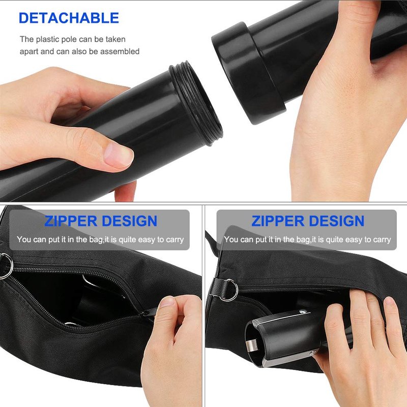 Number-one Golf Ball Collector, Golf Ball Shag Bag Holds About 75 Balls Golf Detachable Ball Retrievers Tube with Storage Bag Golf Ball Picker Scooping Device (Black)