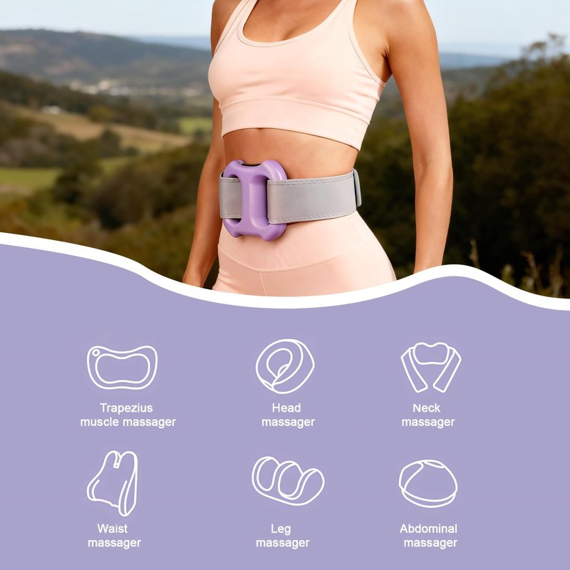 LCYPQPQ Upgraded Multifunctional Full-Body Fascia Ring - Compact Lightweight Fascia Massage Tool | Electric Wireless Mini Yoga Ring Massager with 8-Speed Adjustable (Purple)