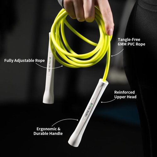 Hererope 6MM PVC Jump Rope - Adjustable Skipping Rope for Fitness, Speed, and Cardio Training