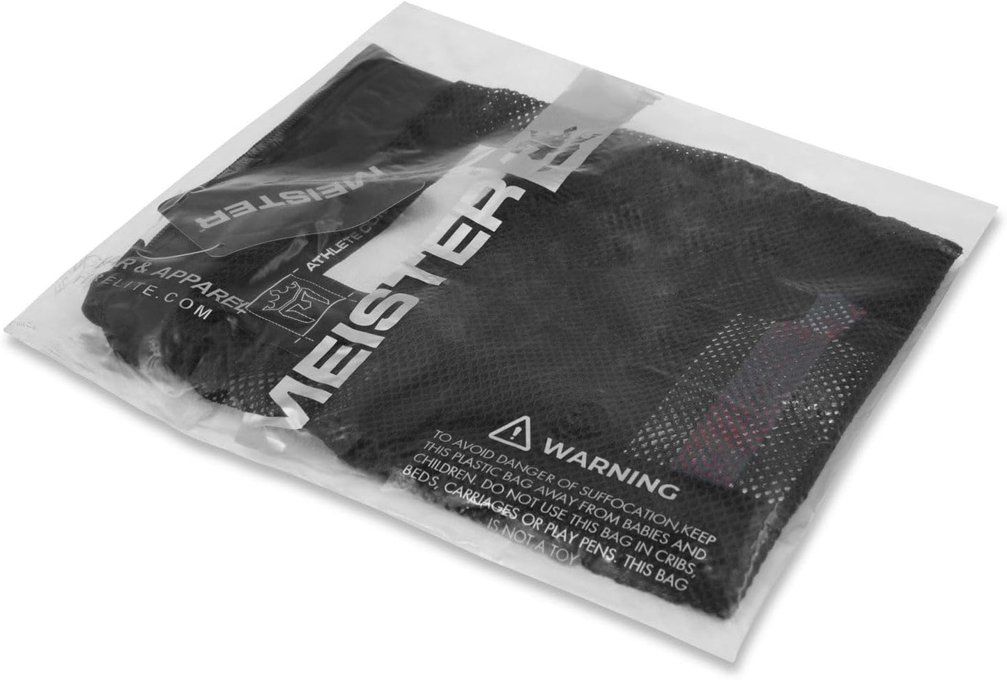 Meister Athlete Wash Bag - Durable Mesh Sports Laundry Bag with Zipper Lock - Black