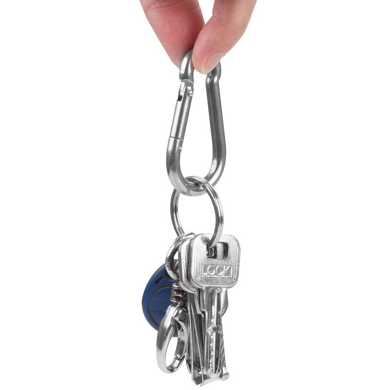 CertBuy 50pcs 2 Inch Stainless Steel Spring Snap Hook, 304 Stainless Steel Carabiner Clip Keychain Heavy Duty Quick Link Hook for Camping Fishing Hiking Traveling