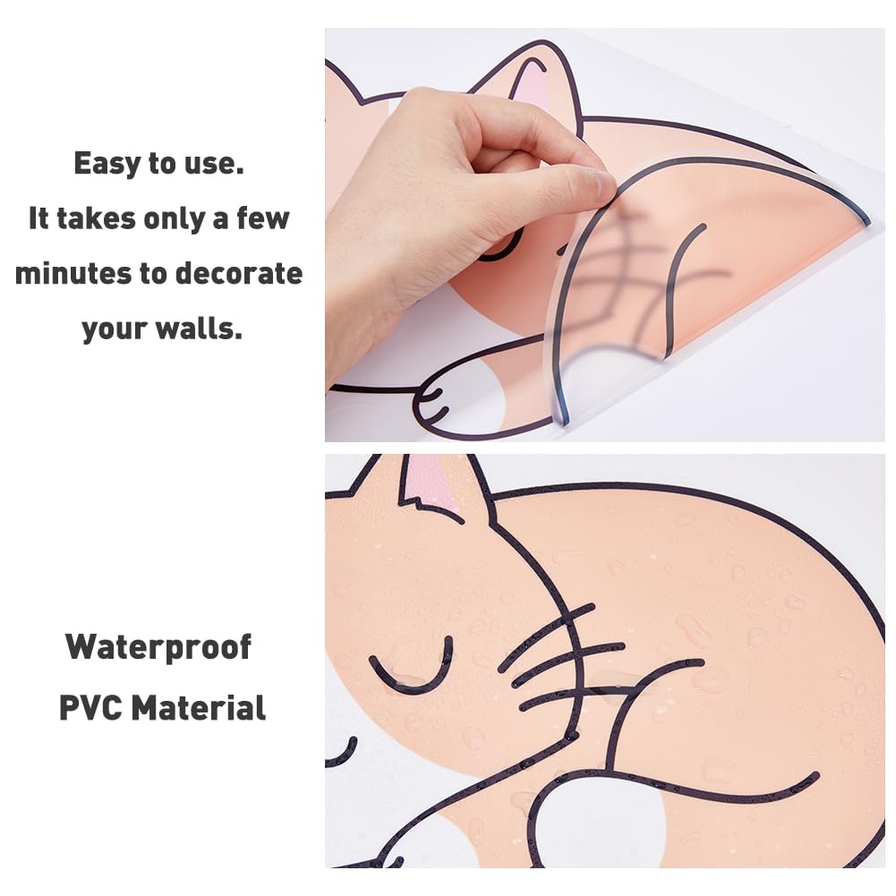 SUPERDANT 3D Mouse Hole Realistic Wall Sticker Mouse Coffee Decal Kids Room Wall Decor Sticker Funny Animal Peel and Stick Stickers Decal for Children Room Kitchen Home Bedroom Classroom