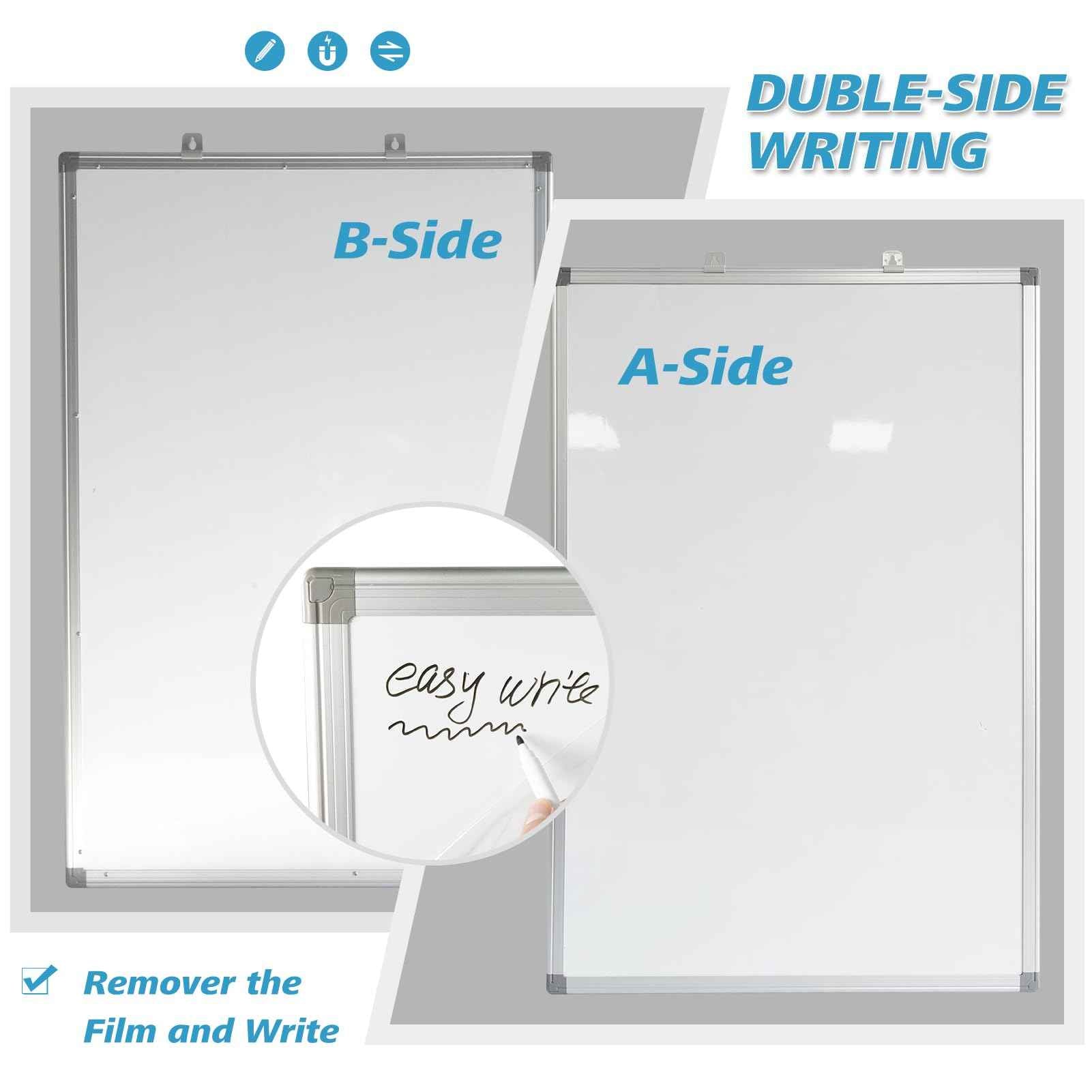 Magnetic Writeboard 18X24 Dry Erase Board Hanging & Wall Mounted Whiteboard S Aluminium Frame Message Boards for Home, School, Office, Kitchen