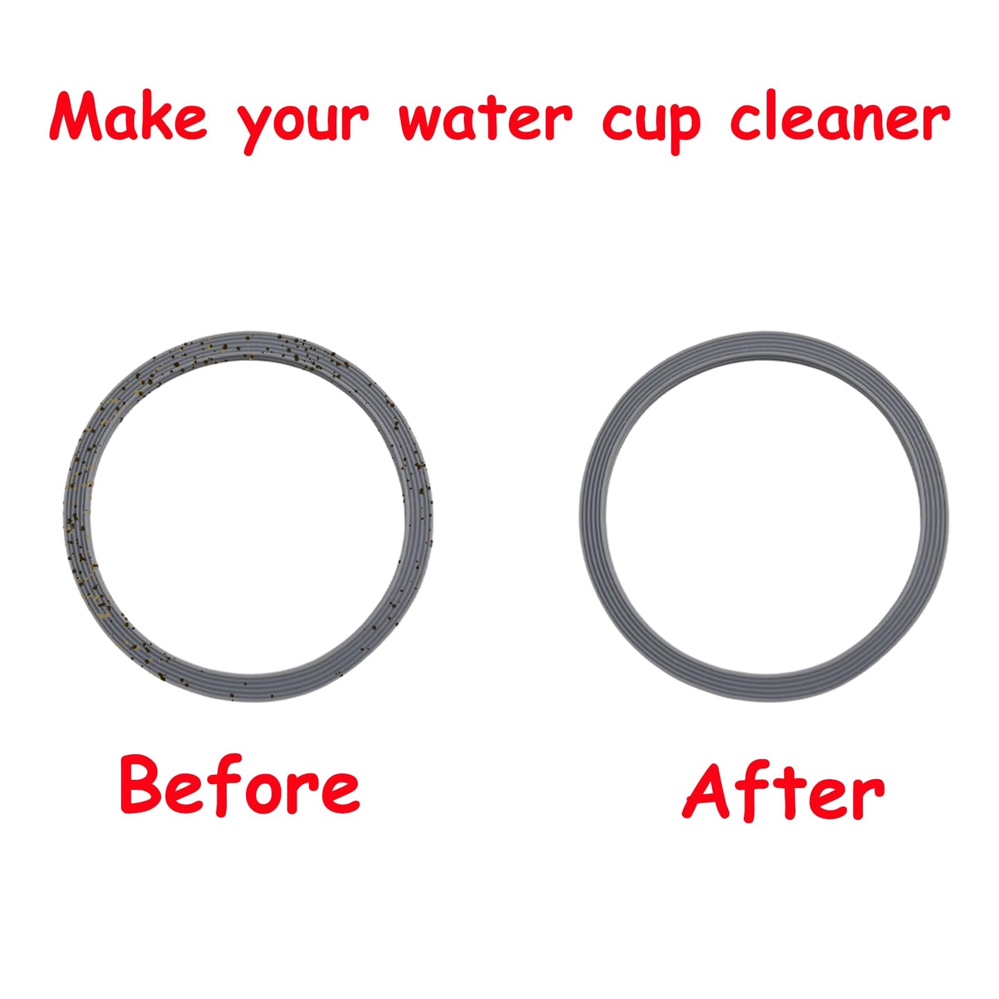 6 Pack Water Bottle Gasket Replacement for Owala FreeSip 19/24/32/40oz,Silicone Lid Seal O Ring,Sealing Gaskets Replacement Accessories Compatible with Owala FreeSip Stainless Steel Cup(Grey)