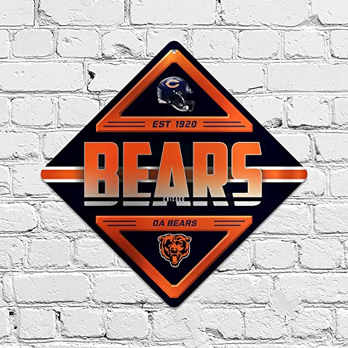 Chicago Bears NFL Metal Sign - 16.5" x 16.5" Home Décor