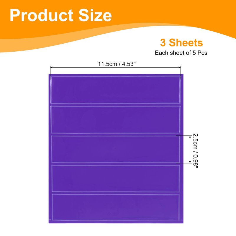 MECCANIXITY Reflective Stickers, Waterproof Adhesive Night Warning Sticker 4.5" x 1" High Visibility Safety Reflector Tape Strips for Backpacks Bikes Helmets (Purple, Pack of 3)