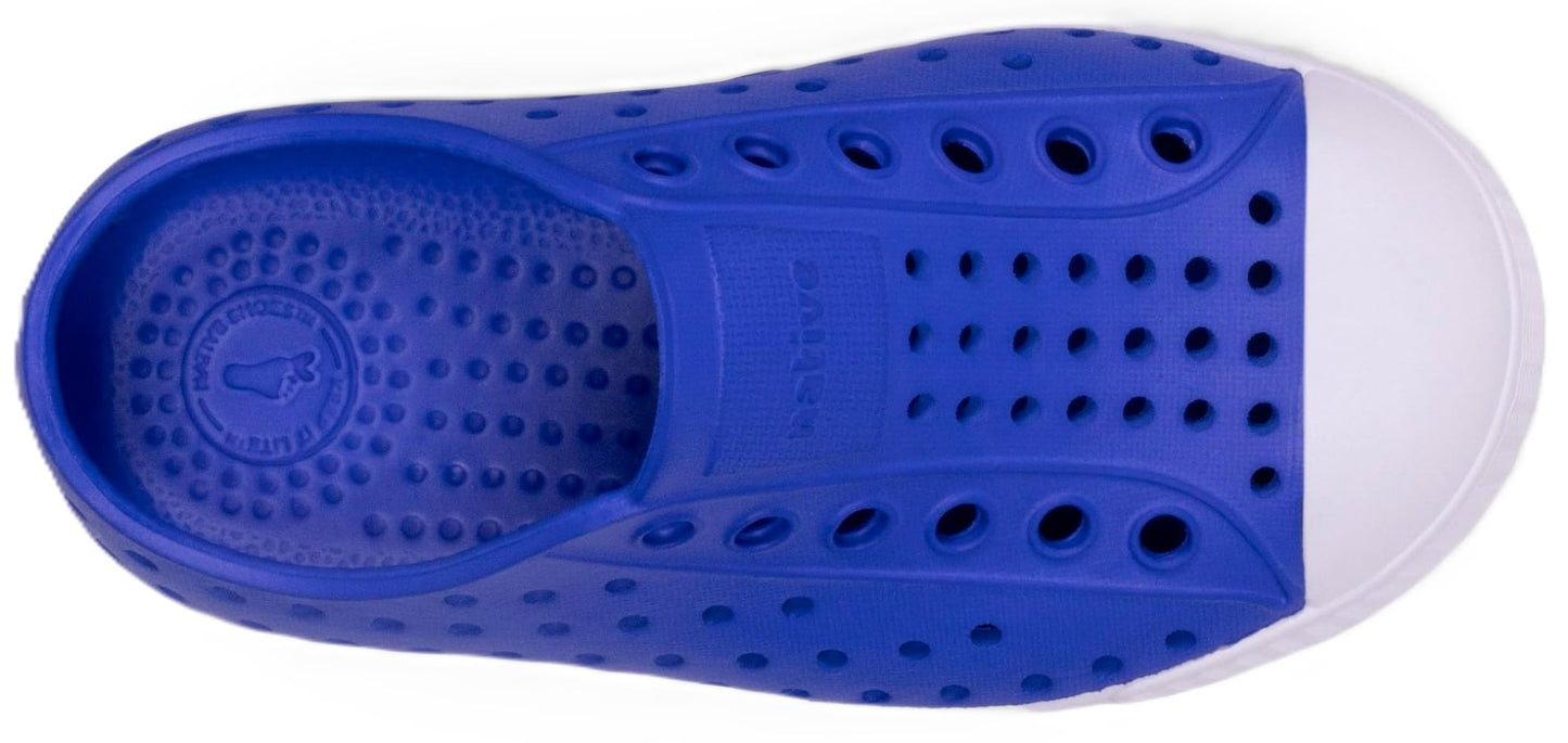 Native Shoes Unisex-Kids Jefferson Sneakers, UV Blue/Shell White, 7 Toddler