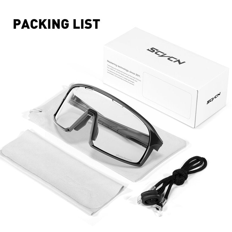SCVCN Photochromic Cycling Glasses Sports Sunglasses Clear Men Women Bicycle MTB UV400 Protection Running Mountain Bike Baseball Biking Goggles Riding BMX Fishing Riding Golf Driving Softball 01