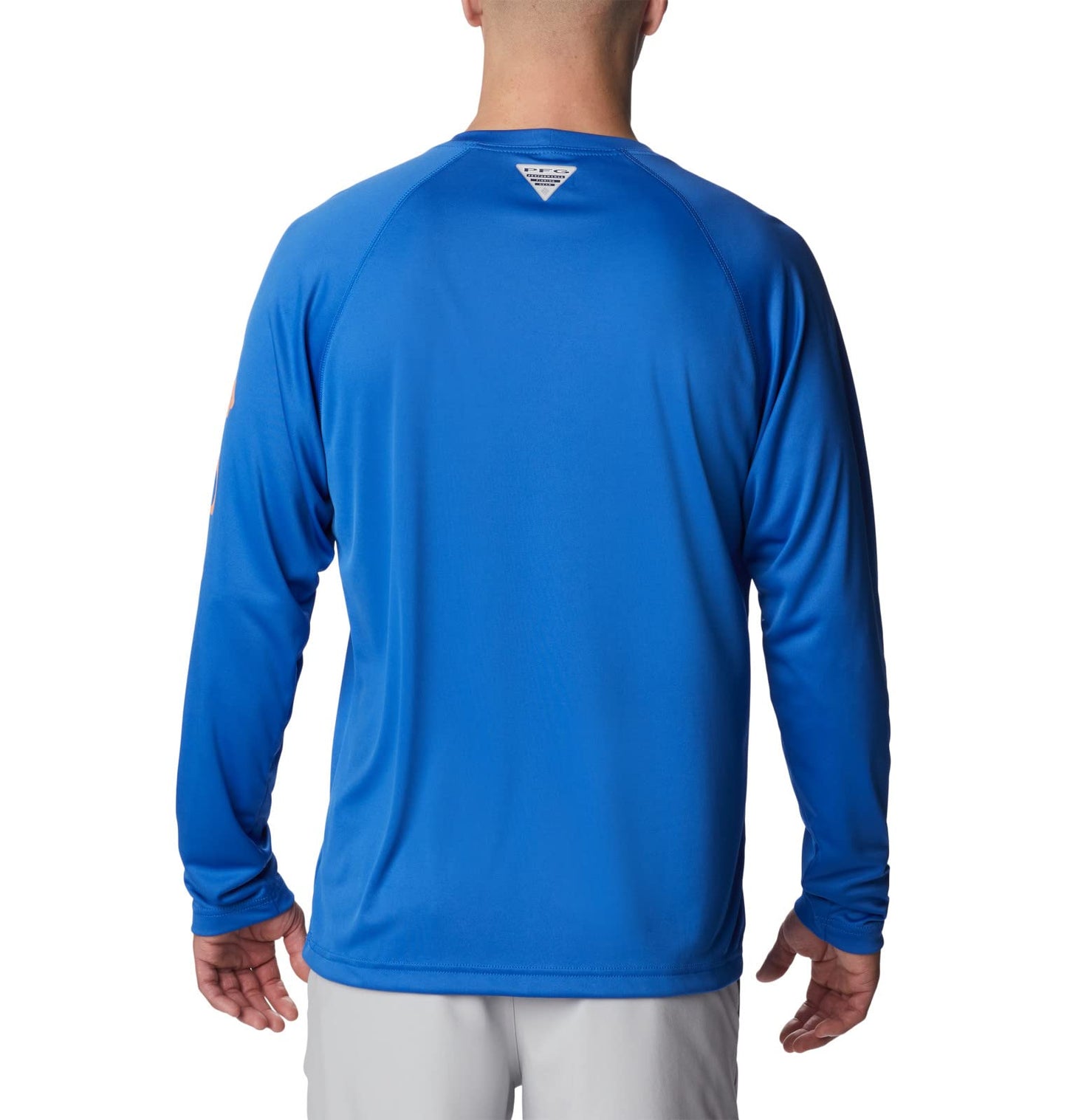 Columbia Men's Terminal Tackle Long Sleeve Fishing Shirt, Vivid Blue/Bright Nectar Logo, XX-Large