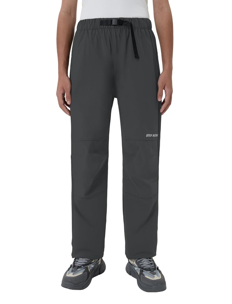 PATPAT Kids Hiking Pants – Quick-Dry Rain Pants for Boys Girls Casual Outdoor, with Reinforced Knees, Cinchable Ankles, Dark Grey, L