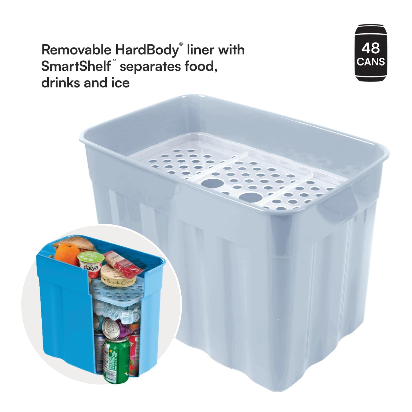 Titan by Arctic Zone 48 Can Zipperless Cooler with SmartShelf, Marine Blue