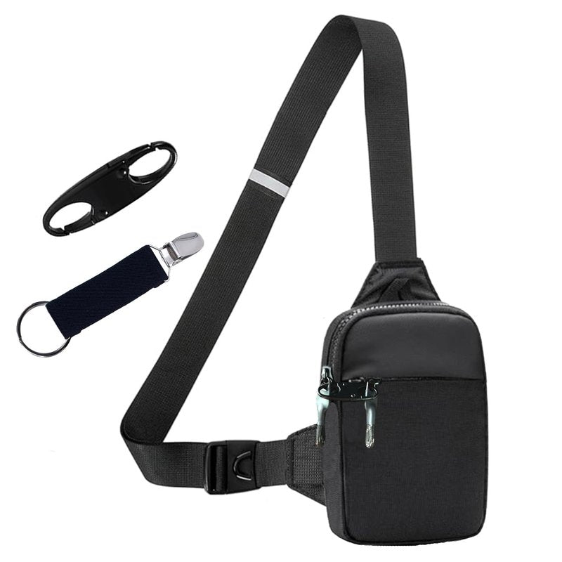 Vpoofree Mini Anti Theft Sling Bag for Men and Women, Small Crossbody Sling Backpack Fanny Pack Chest Bag for Travel Sport Running Hiking