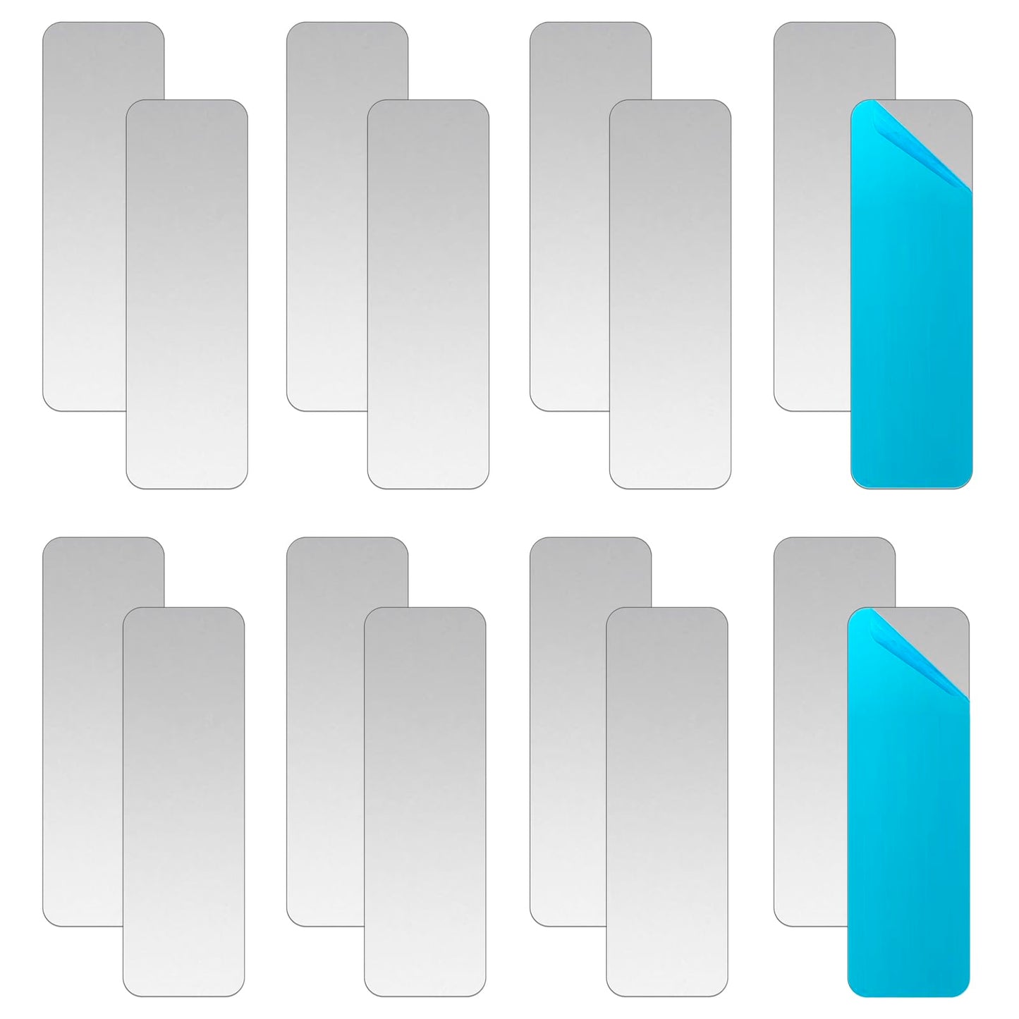 Seatern Adhesive Metal Plates for Magnetic Mounts, 1" x 3.15", 16 Pack Steel Strips with Adhesive Backing for Magnets on Non-Steel Vents