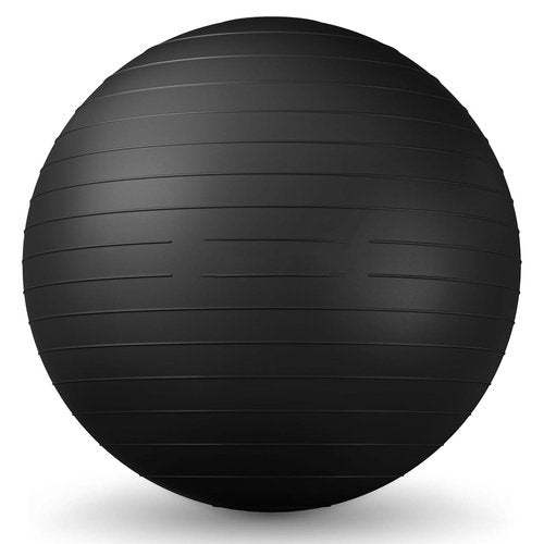 BREFR 26 Inch Exercise Ball, Yoga Ball for Workout, Balance Stability, Fitness Ball for Office, Home, Gym, Balance Balls with Quick Pump (Black)