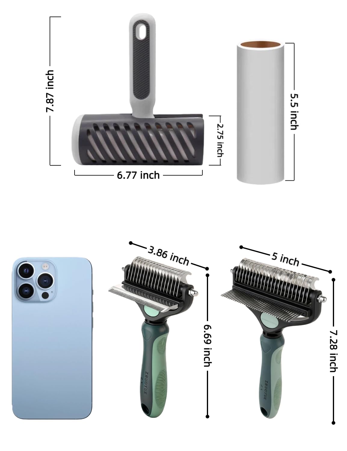 Skiennix 3-in-1 Dog Deshedding Brush - Grooming Tool with Undercoat Rake & Dematting Comb | Medium to Large, Peacock Green