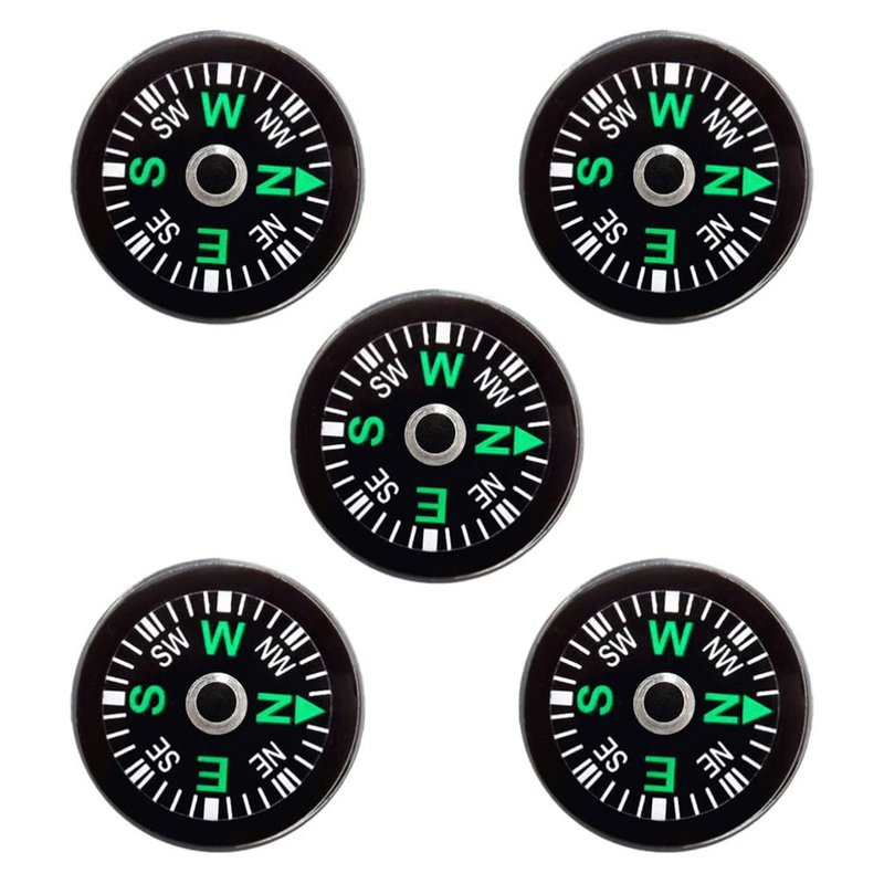 15mm Pocket Survival Button Compass Mini Backpacking Compass for Boating Camping Hiking 5PCS