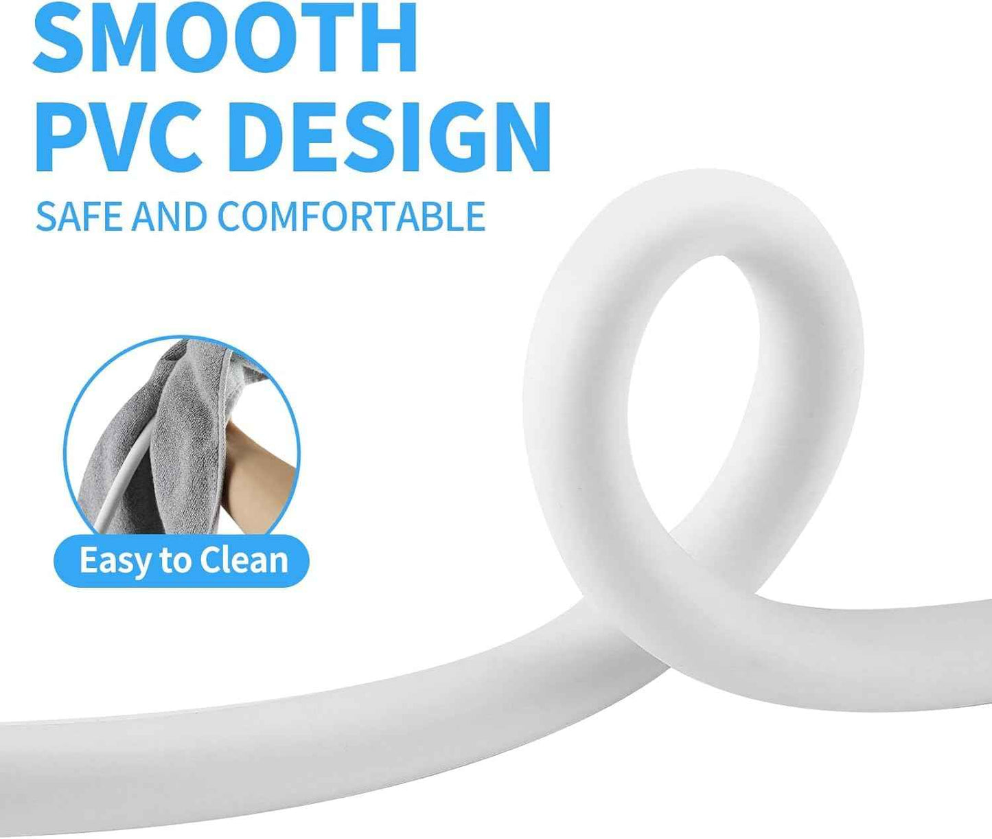 Rivix Shower Hose 79-Inch PVC White Handheld Shower Head Hose - Explosion Proof, Anti-Tangle Flexible Hose for Bathing, Pet Cleaning, and Toilet Cleaning rv shower head with hose