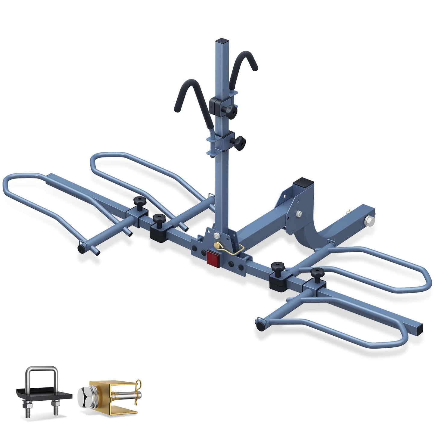 AKHAL-TEKE Bike Hitch Rack, Wobble Free Smart Tilting Bike Rack, Foldable 2-Bike Rack for Standard, Fat Tire and E-Bike, 2-Bike 180 lbs Capacity, Fits 2-inch Receiver