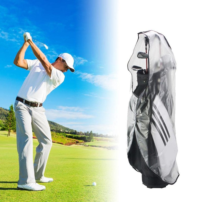 Zhongdawei Golf Bag Rain Cover, Transparent Waterproof Rain Cover Water Windproof Translucent PVC Golf Cart Travel Bag Rain Cover Portable Golf Rain Cover for Golf Bags Push Carts